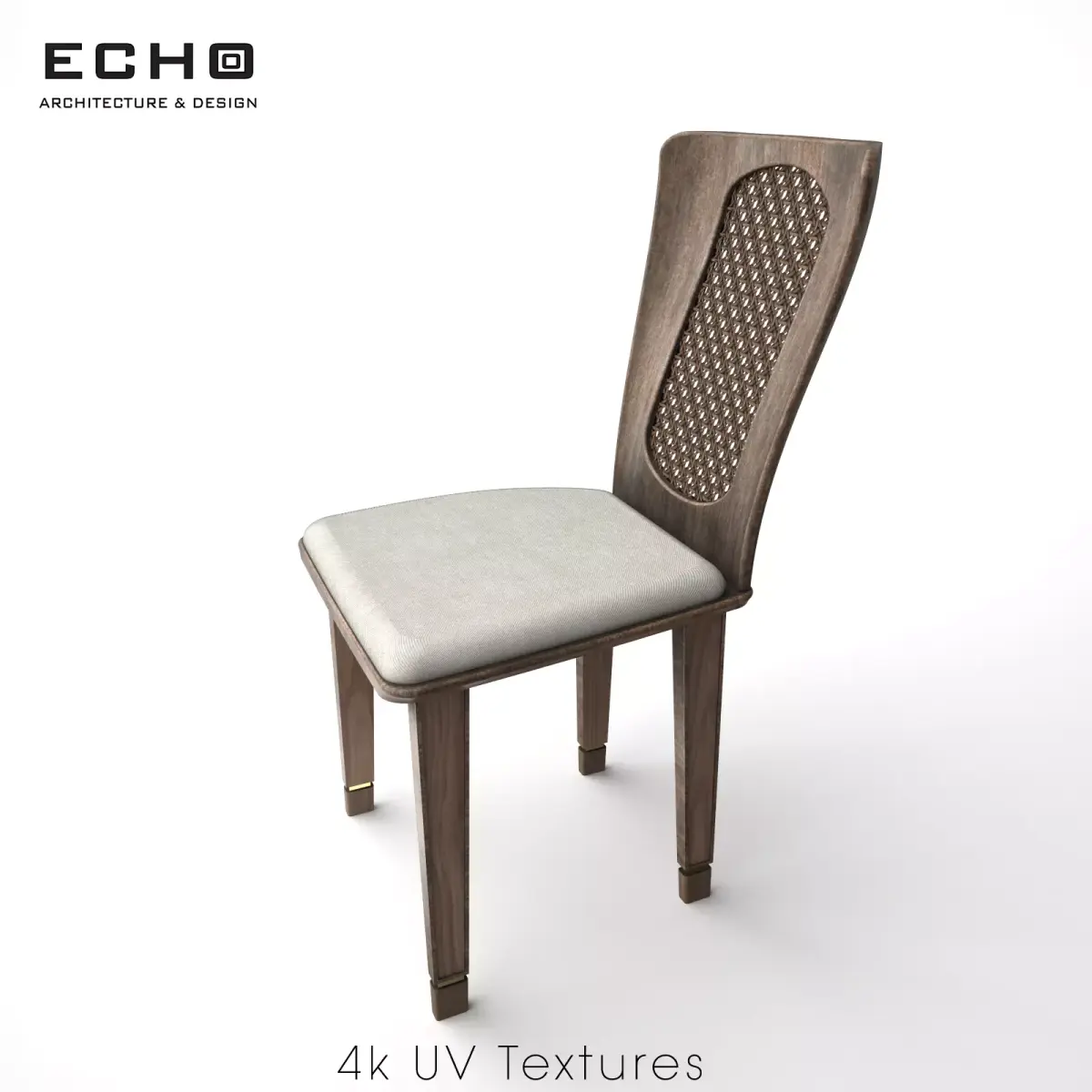 Chair Wood and Wicker  Free 3D model