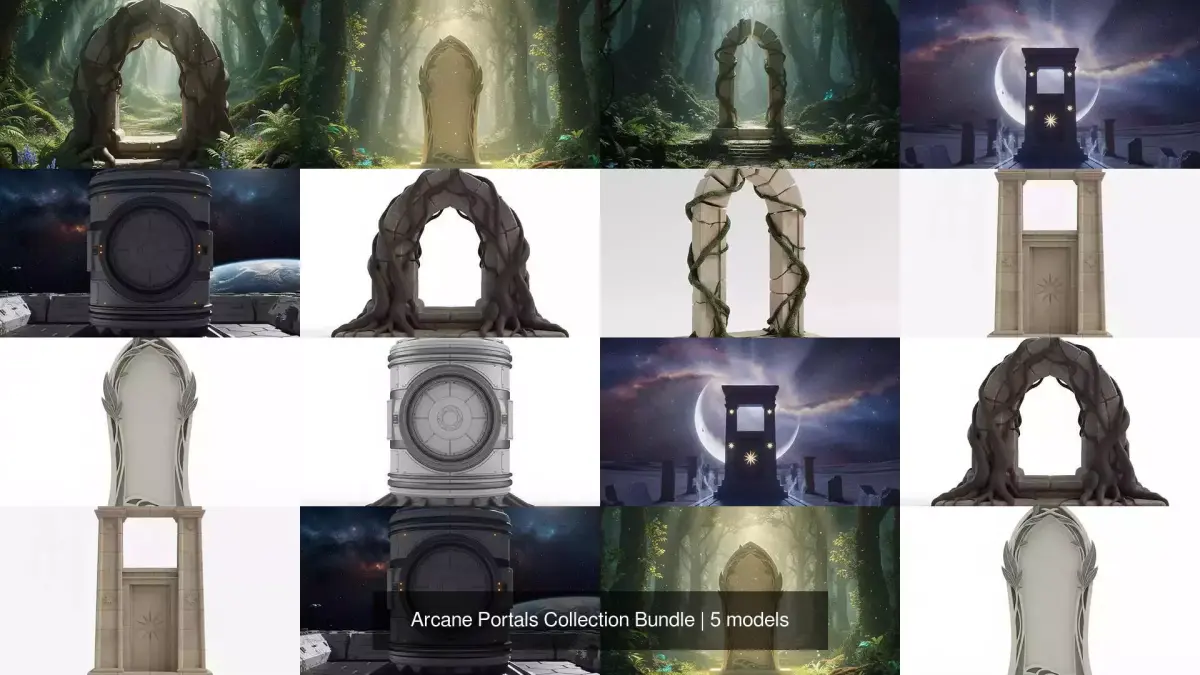 Arcane Portals Collection Bundle 2 3D Model Pack