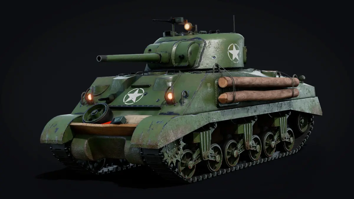 WW2 Tank Sherman M4A2 Realtime 3D model