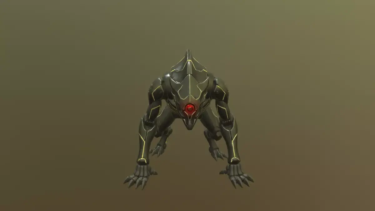 Low Poly Stylized Cyber-Predator  - PBR Low-poly 3D model