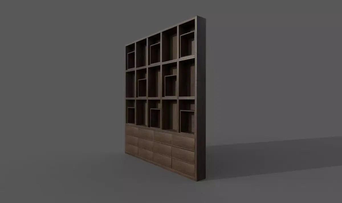 CupBoard bookcase Free low-poly 3D model