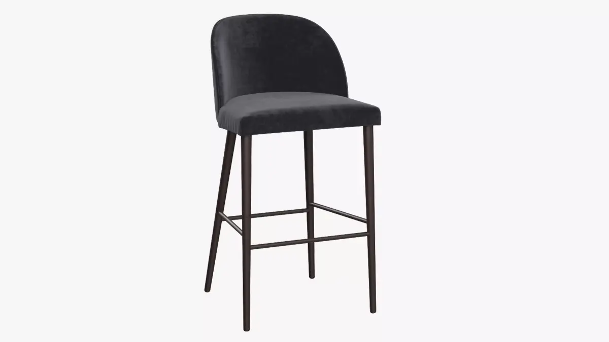 CRATE BARREL Camille Anthracite Velvet Bar Stools Free 3D model