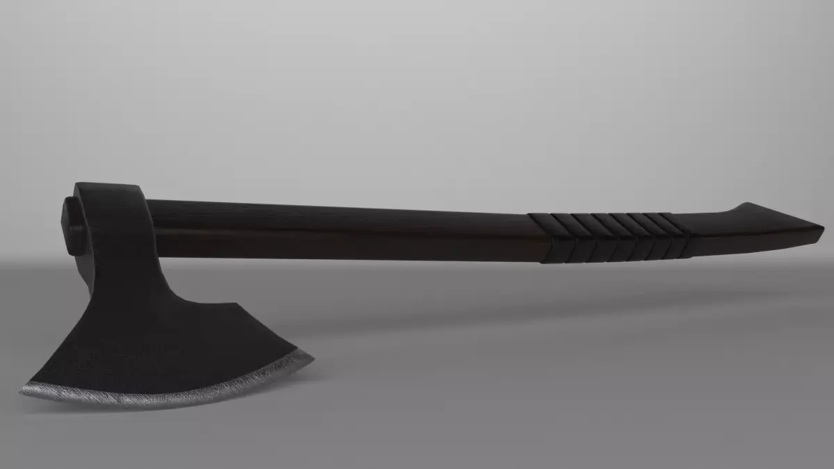 Batlle axe weapon low-poly 3D model  Low-poly 3D model