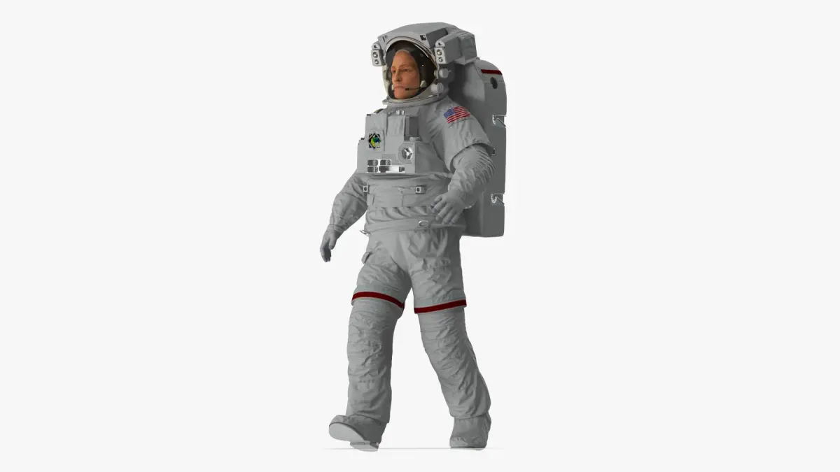 Astronaut in Extravehicular Mobility Unit Rigged 3D model