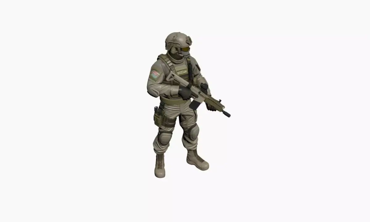 Military Soldier Character 3D Model Realistic Tactical Outfit 02 3D model