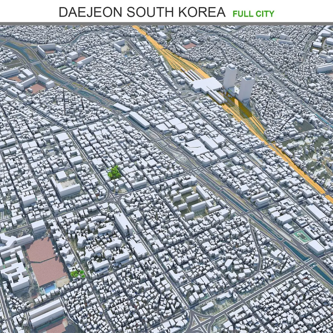 Daejeon City in South Korea 3D model