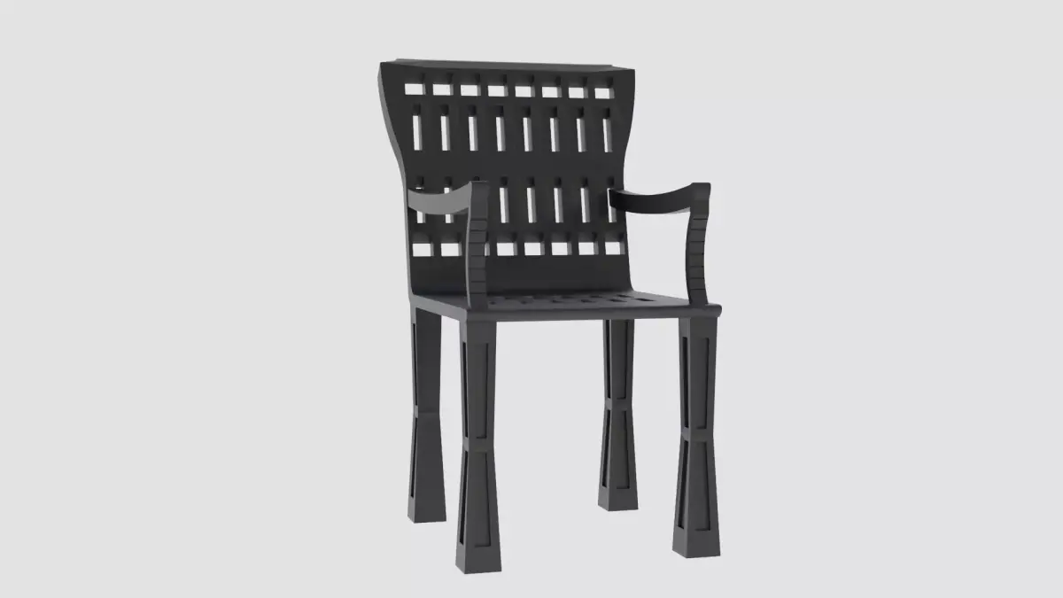 Low Poly Modern Black Armchair 3D Model Low-poly 3D model