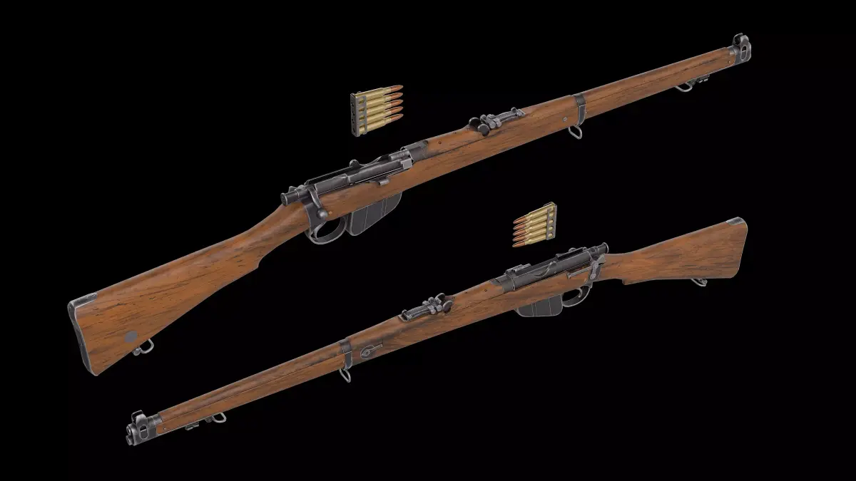Short Magazine Lee-Enfield SMLE MkI rifle Low-poly 3D model