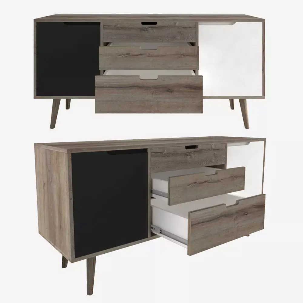 console 2 modern sideboard with drawers Free 3D model