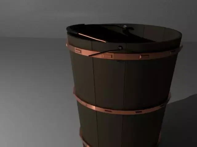 old wooden bucket Low-poly 3D model purchase