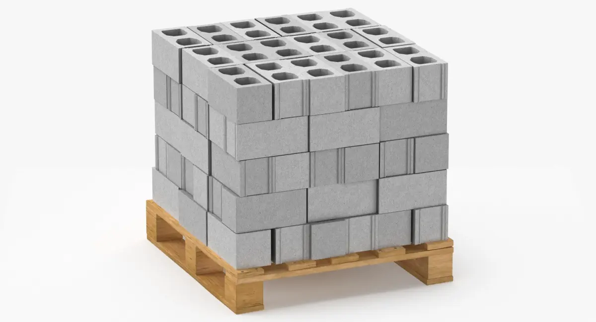 Cargo Cinder Blocks Unsecured and Secured 3D model