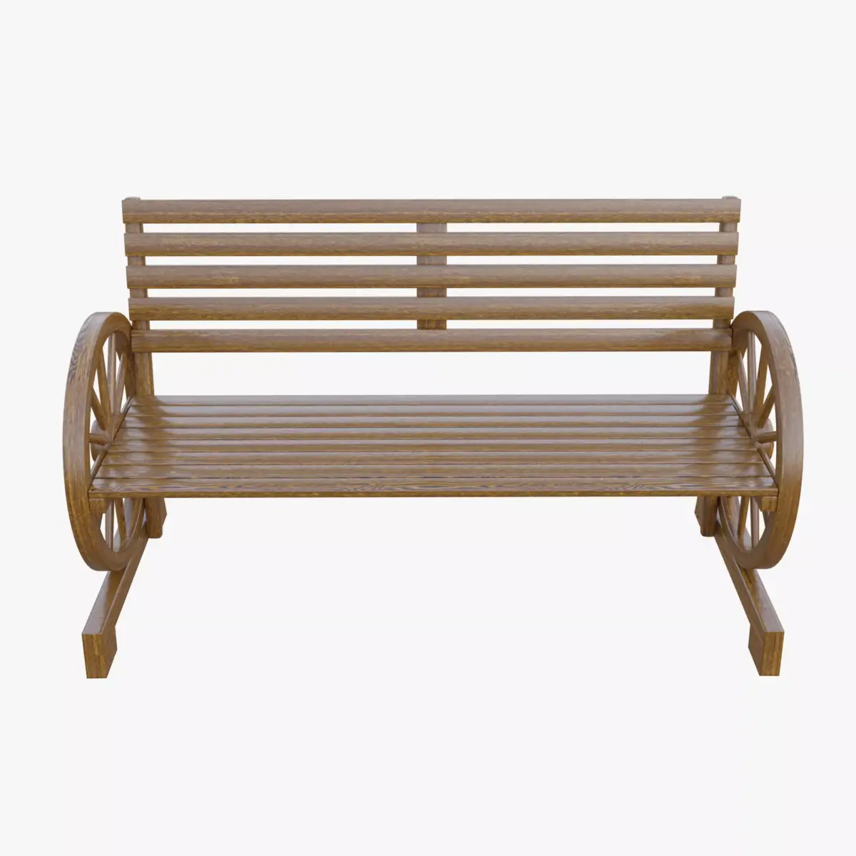 Rustic Brown Bench Low-poly 3D model