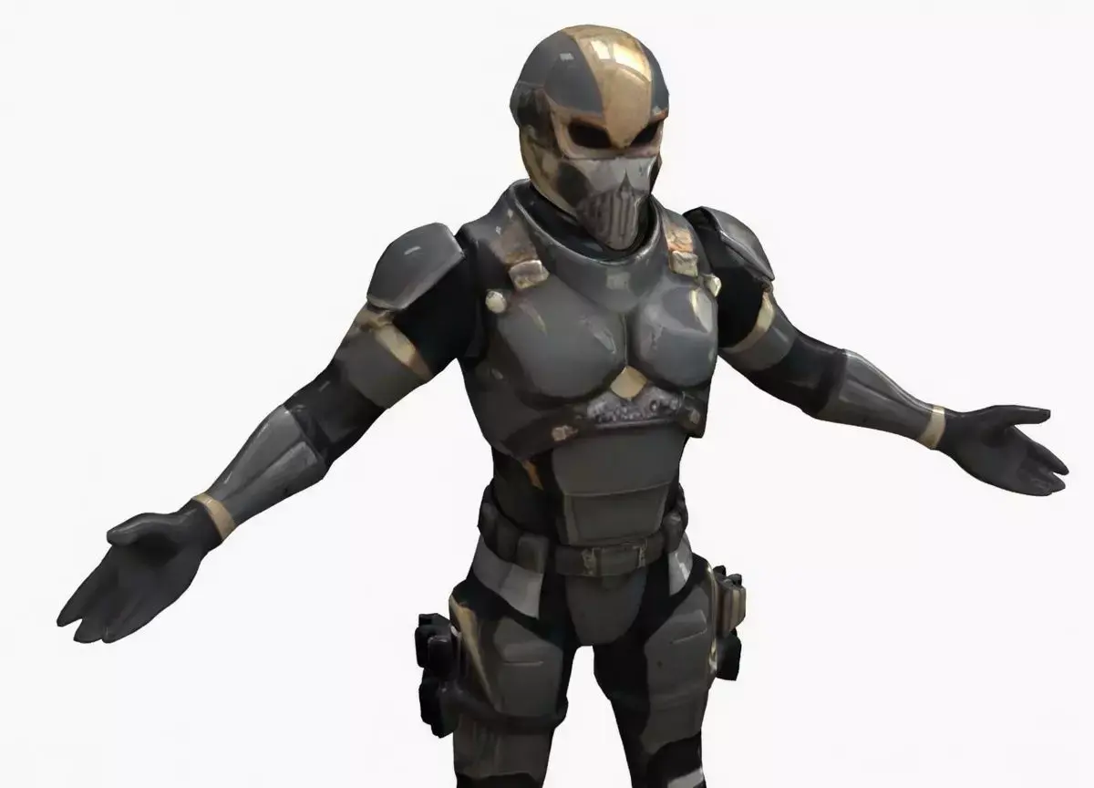 Futuristic Sci-Fi Armored Soldier Low-poly 3D model