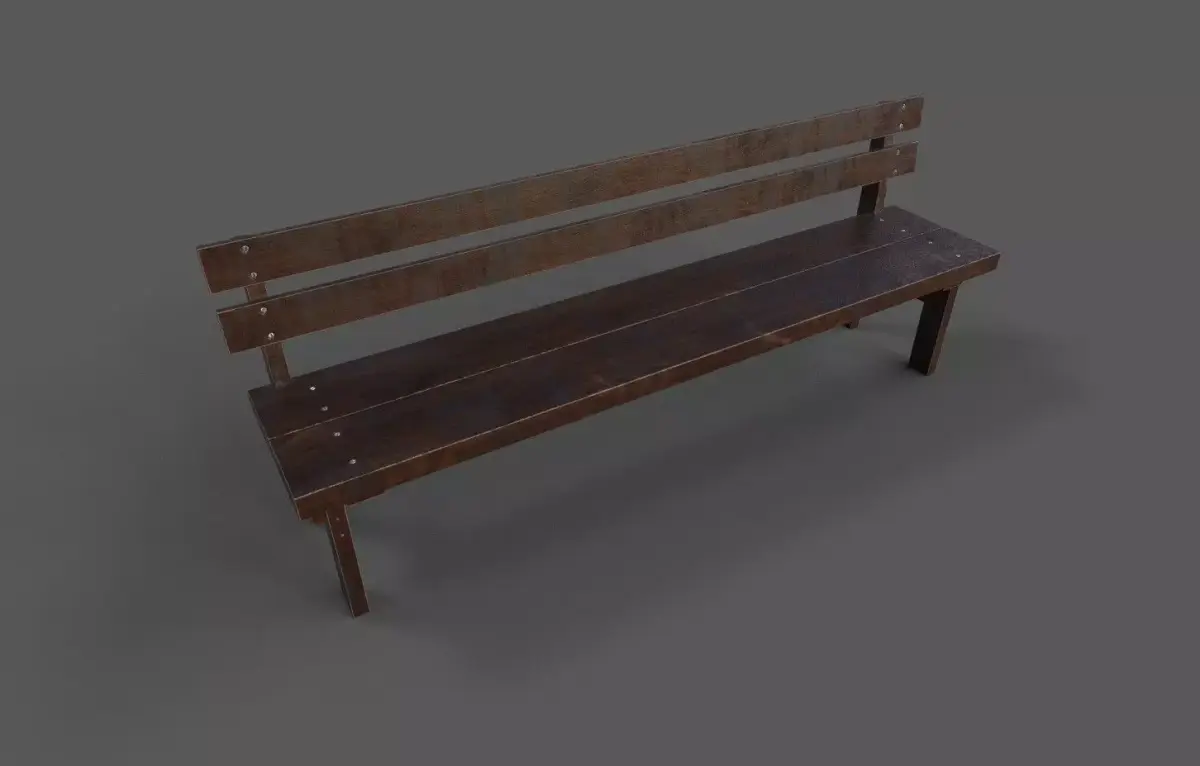Old Wood Bench Low-poly 3D model shop