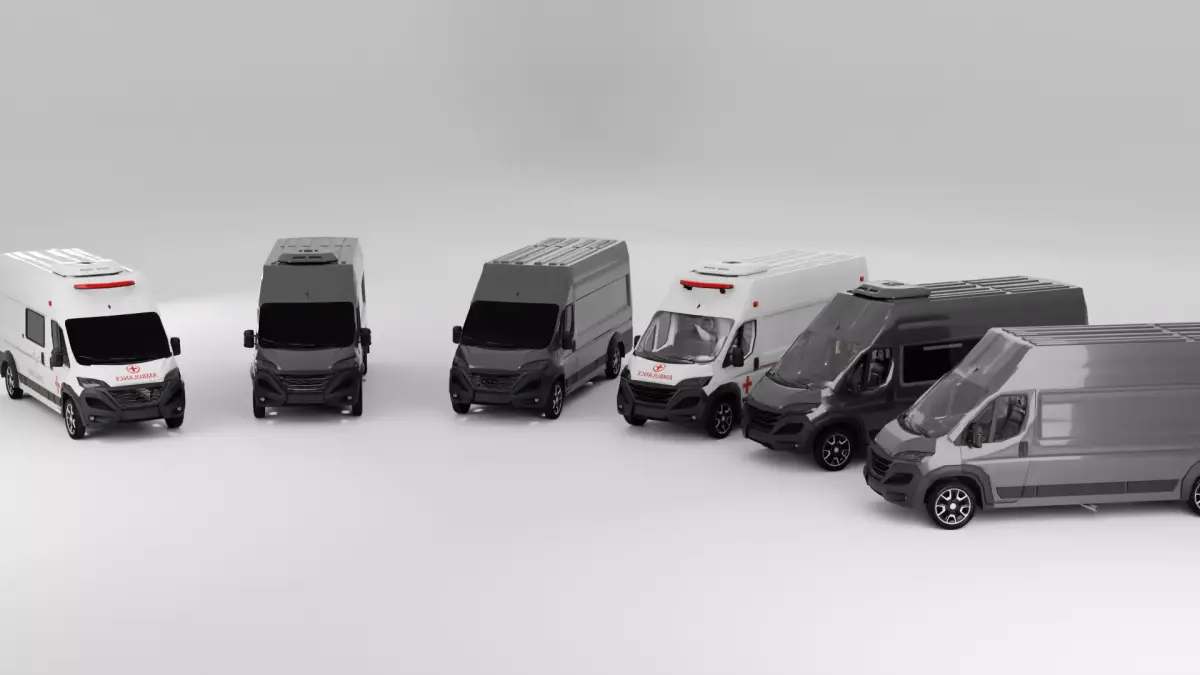 Van Vehicle Pack Game Ready With and Without Interior Low-poly 3D model