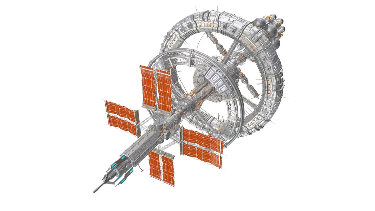 Sci-Fi Interplanetary Space Station 3D model purchase