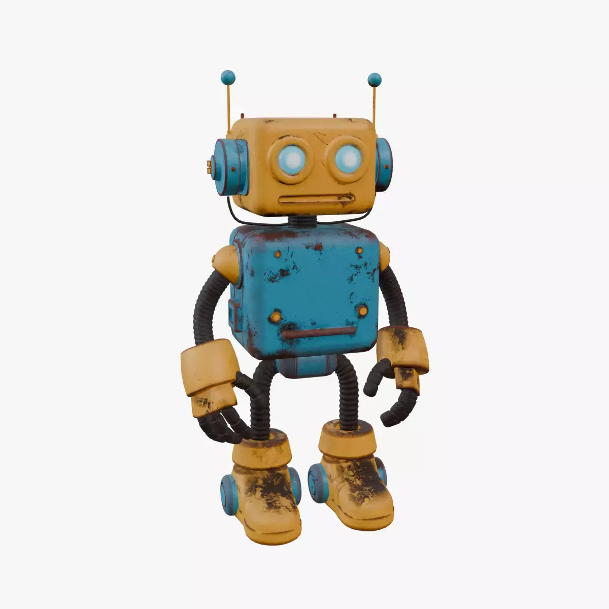 Cartoon Style Robot Low-poly 3D model