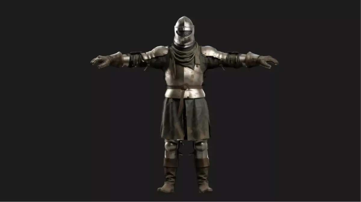 Armored Infantry Knight Rigged Low-poly 3D model