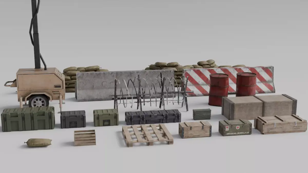 Game Ready Asset Bundle Low-poly 3D model