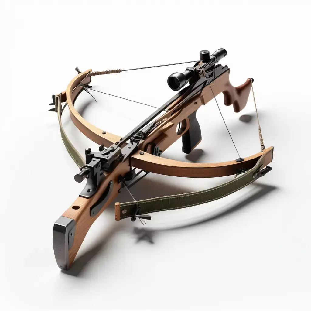 Broken Wooden Crossbow with Bolts 3D model