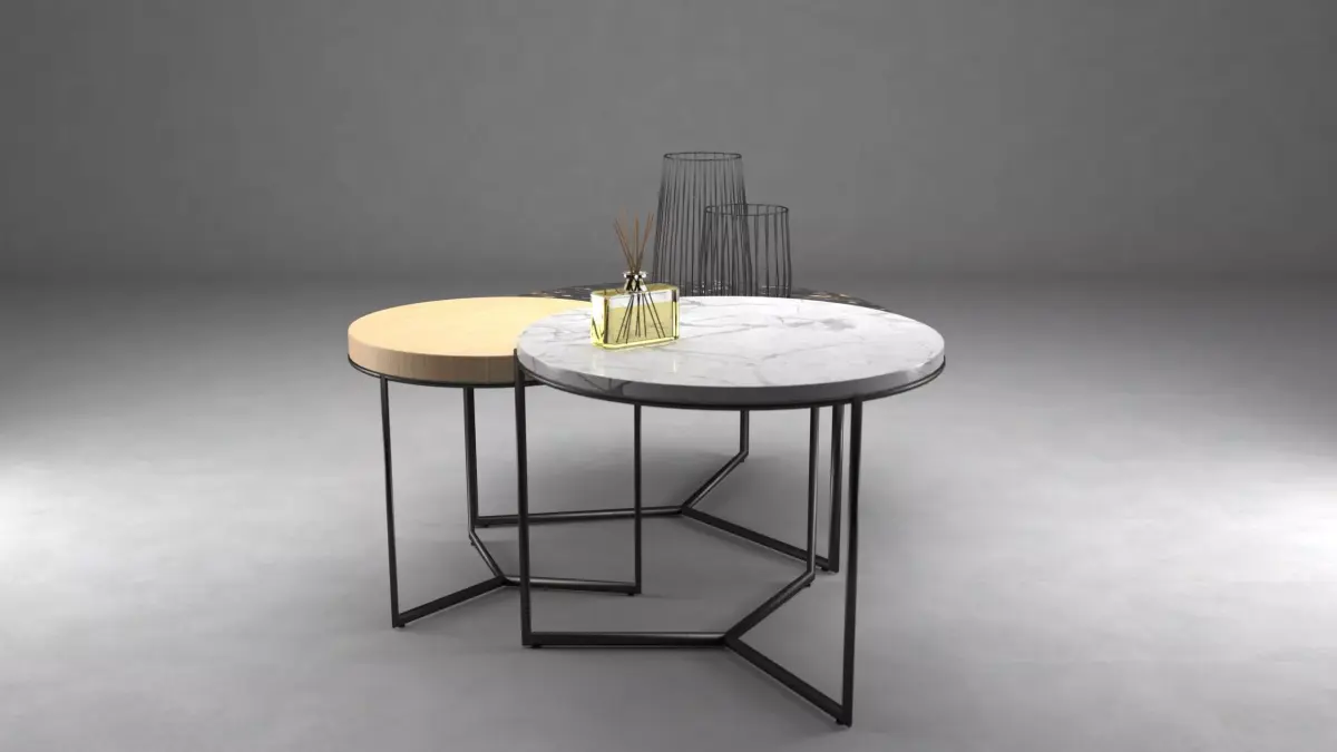 Salon table set  Free 3D model