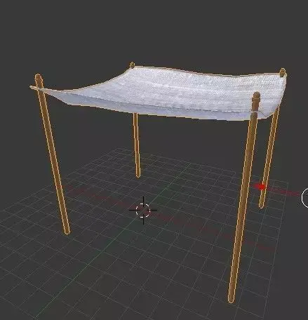  Hupa wedding tent simple high low poly 3D model
