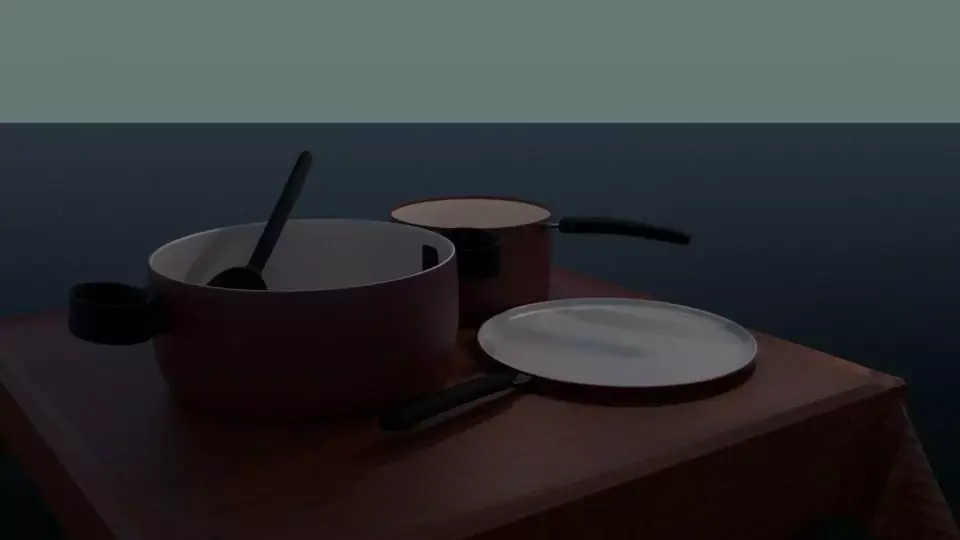 Ceramic utensil set Free low-poly 3D model