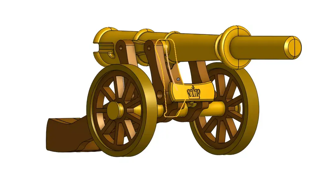 Napoleonische Feldkanone  Artilleriegeschuetz Miniaturmodell 3D print model