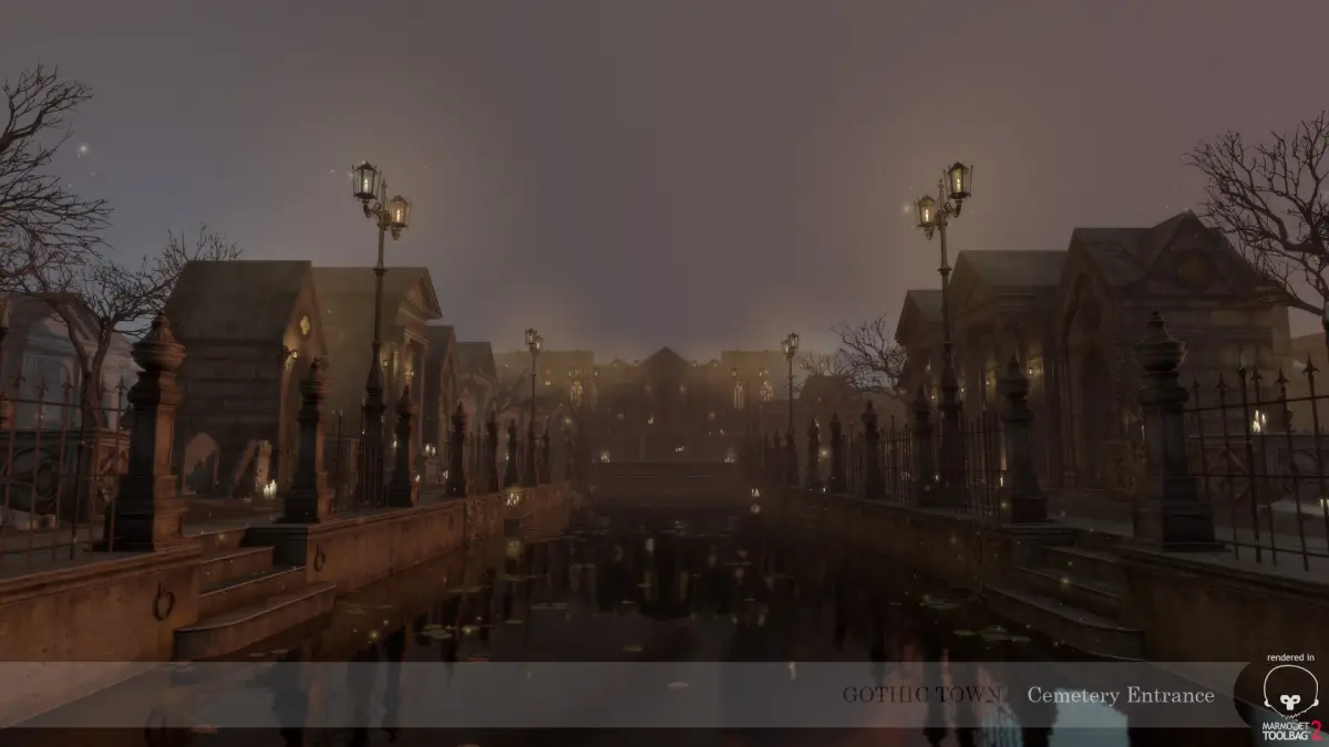 Gothic town Cemetery pack 3D model