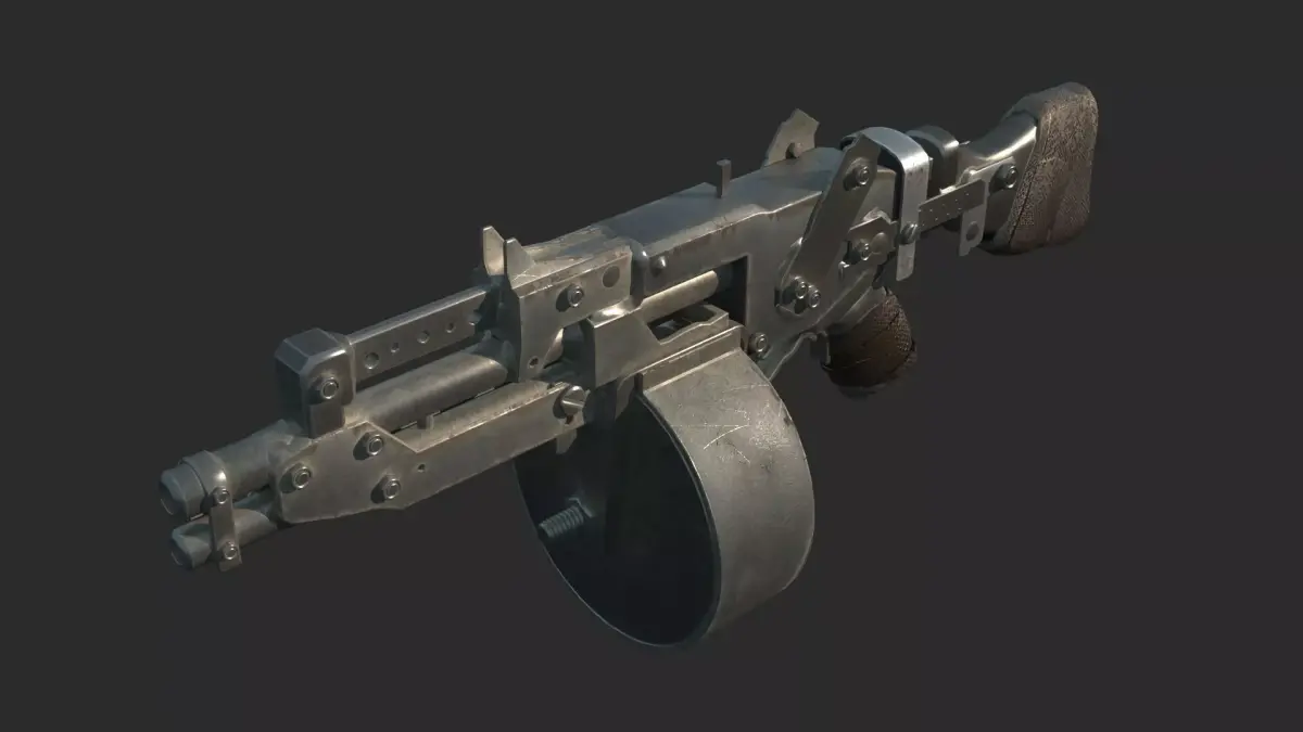 Future sci-fi wasteland-style grenade launcher 3D model