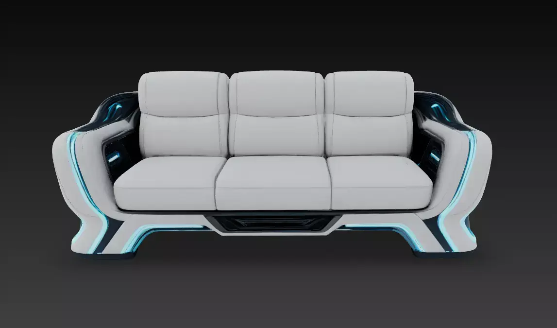 Sci-Fi Sofa Low-poly 3D model