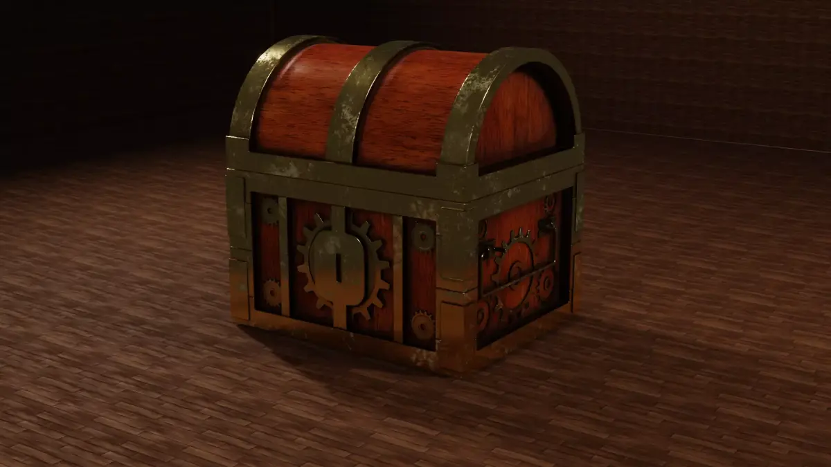 Low Poly Chest of treasures Free low-poly 3D model
