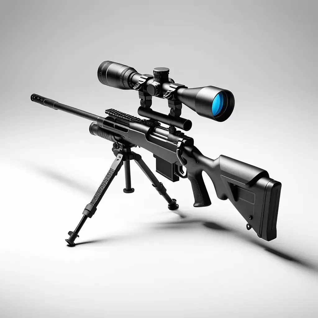Matte Black Sniper Rifle 3D Model 3D model