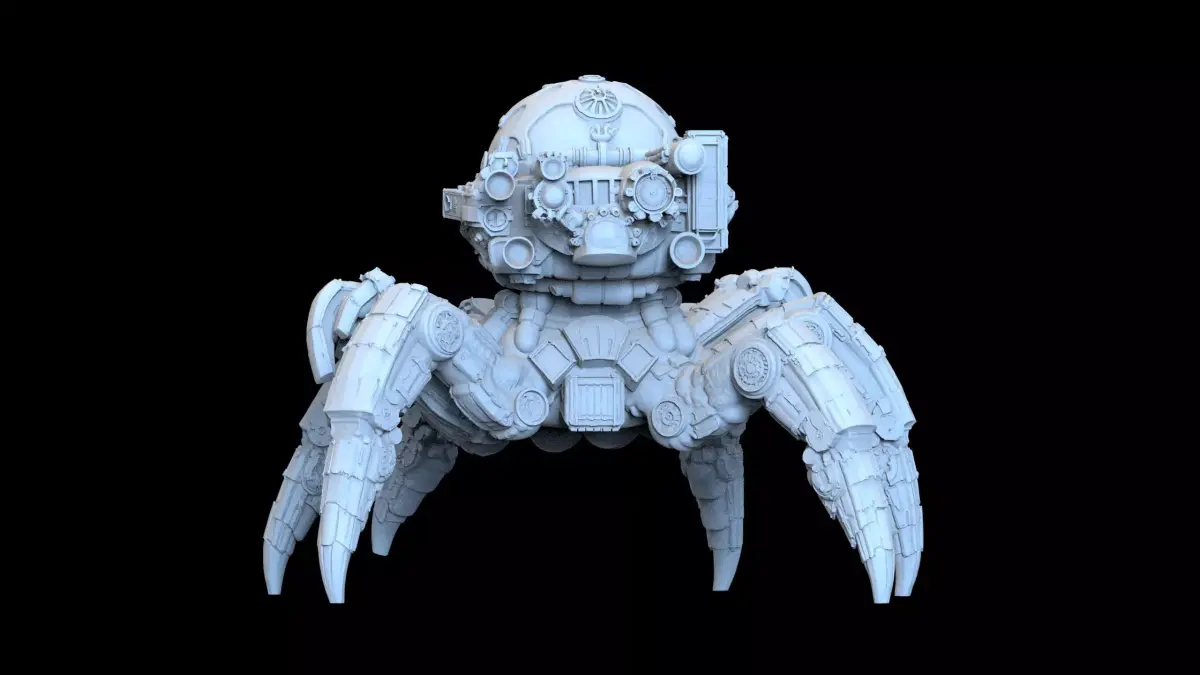 Sci-Fi Mech Spider STL Tabletop Wargame Walker Miniature   3D print model