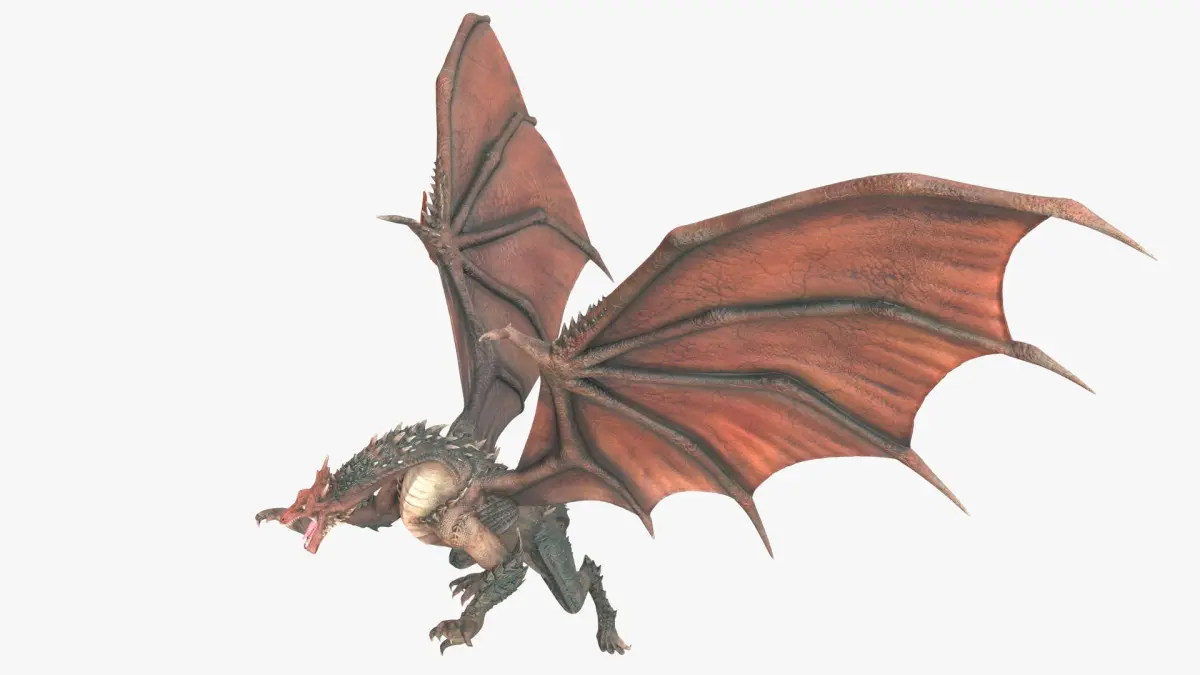 Fantasy Dragon Rigged for Cinema 4D 3D model