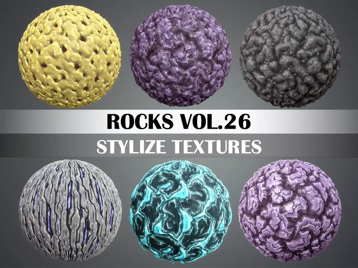 Stylized Rock Vol 26 - Hand Painted Texture Pack Texture