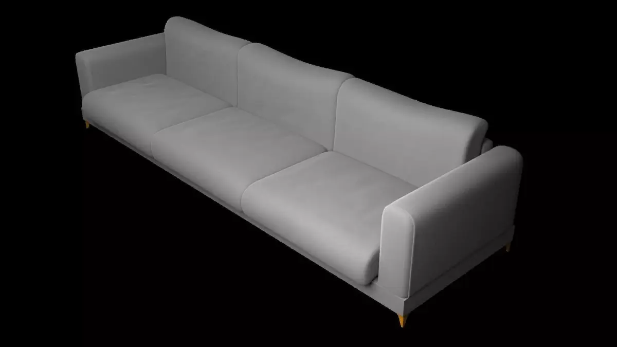 Loveseat and 3 seater couch 3D model Free 3D model