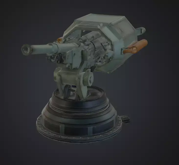 Machine Gun Turret Low-poly 3D model buy
