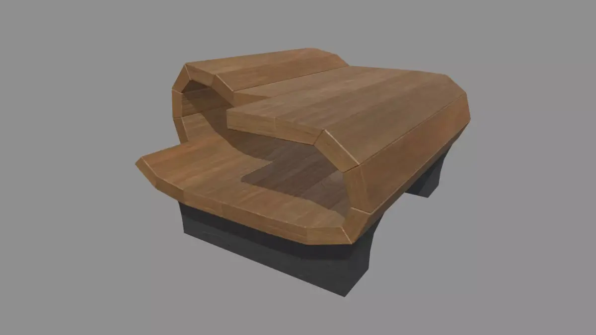 Low Poly Bench 012 Low-poly 3D model