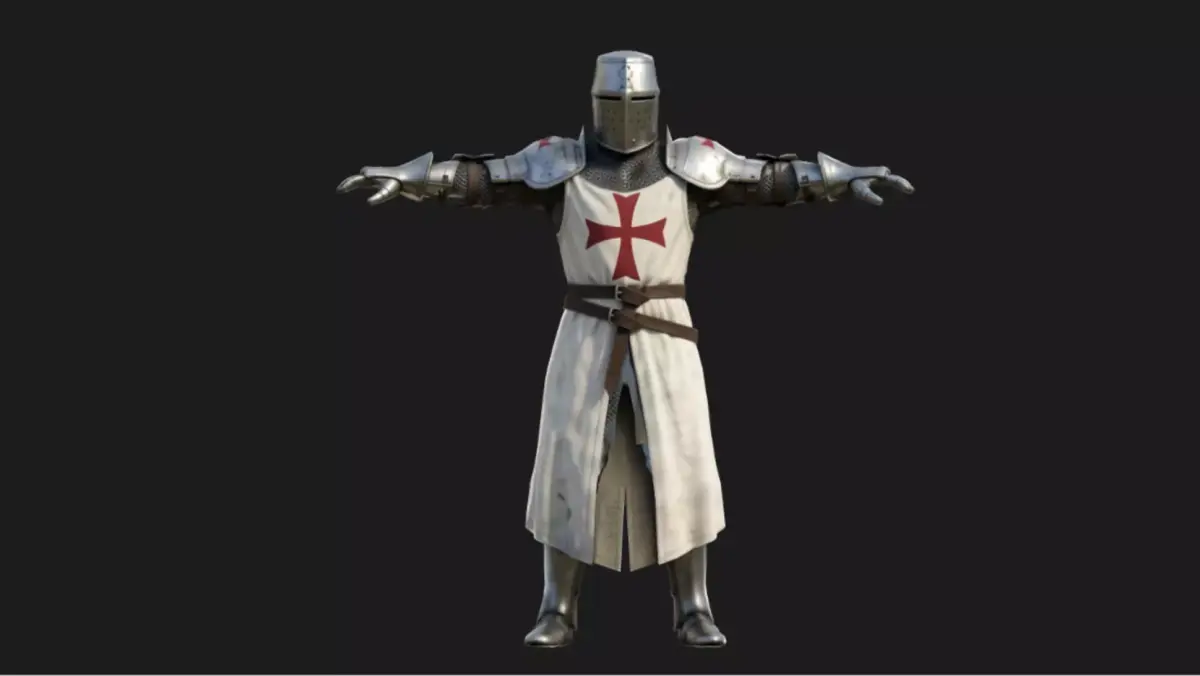 Templar Knight Rigged Low-poly 3D model