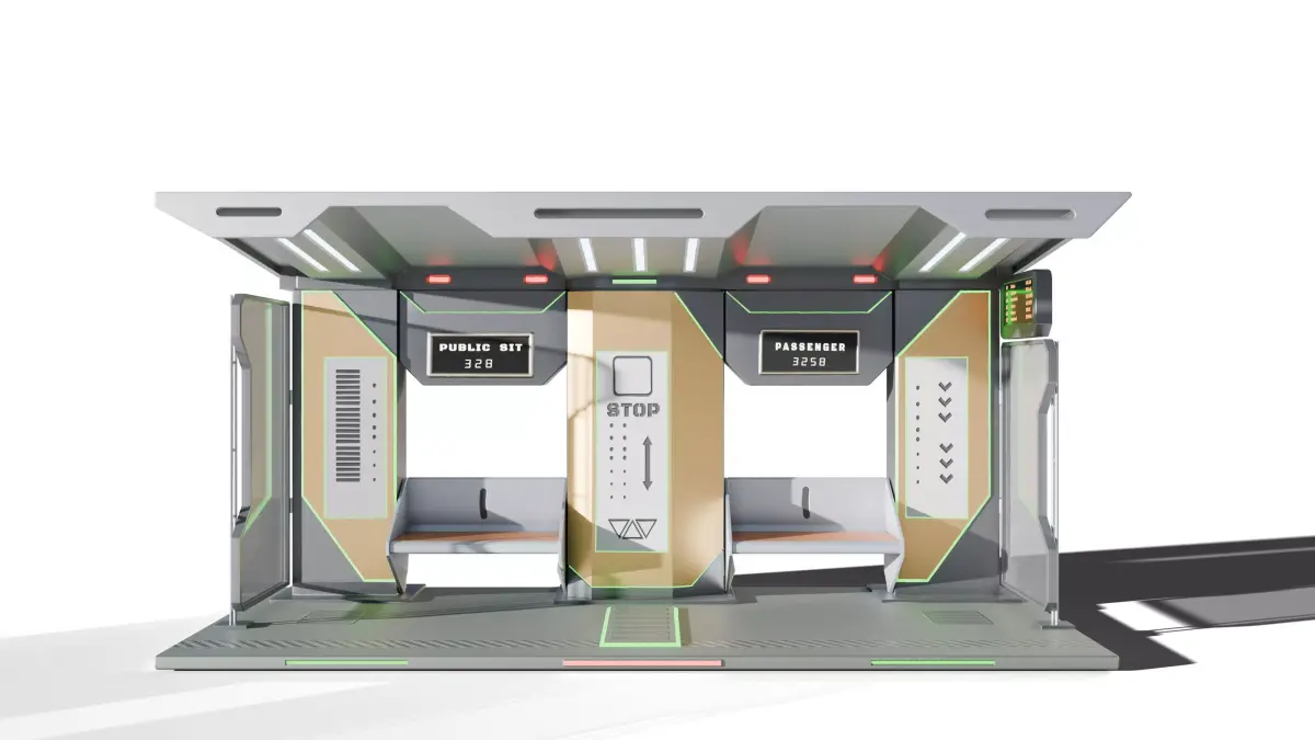 Sci-Fi Futuristic Bus Stop Low-poly 3D model purchase