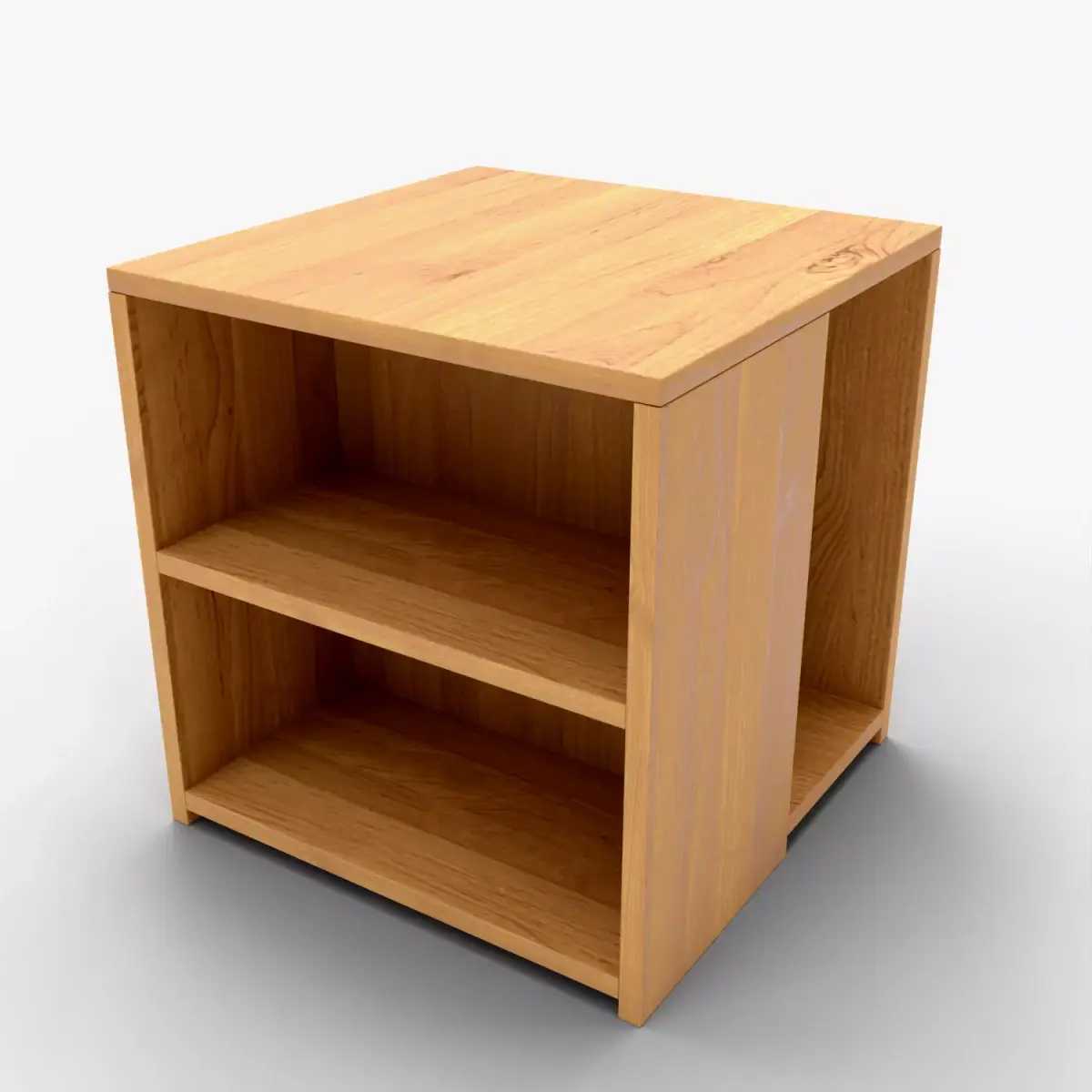 Modern Wooden Book Shelf 3D Model - Low Poly Furniture Low-poly 3D model