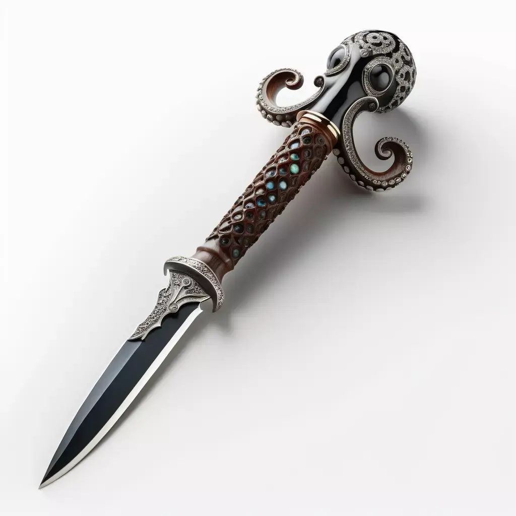 Ornate Kraken Fantasy Dagger 3D model