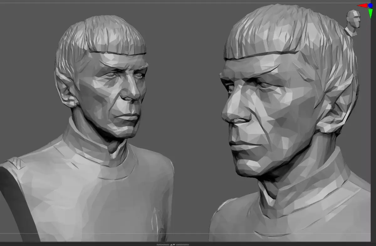 Mr Spock Bust  Polygonal 3D print model