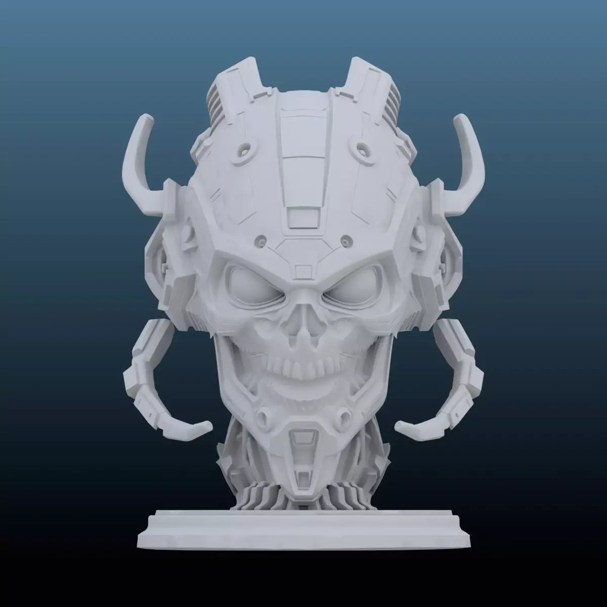 Cyber-Daemon Overlord Skull Bust PM-189 3D print model