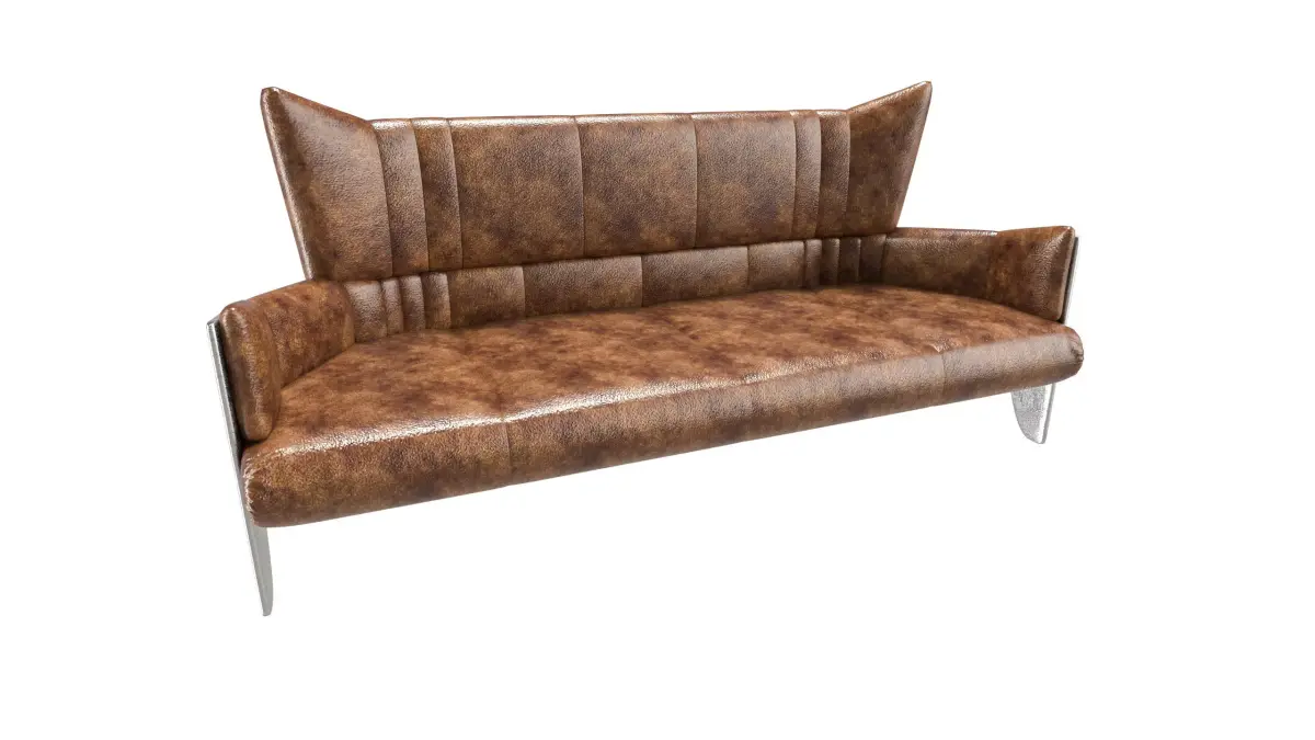 Leather Modern Sofa 3D Model  High-Quality Interior Furniture Free 3D model