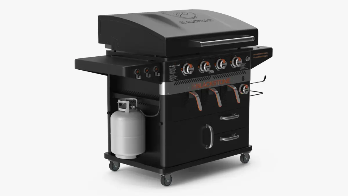Blackstone Air Fryer Gas Grill with Propane Tank Black 3D model