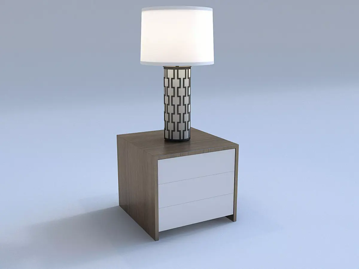 Side table and Table lamp Free 3D model