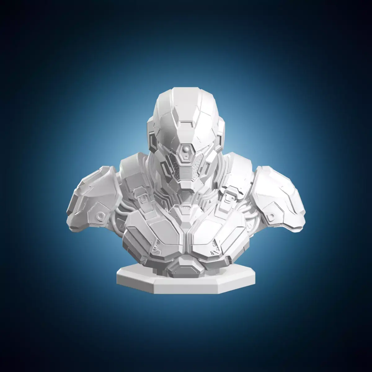 Futuristic Armored Sci Fi Bust 3D print model