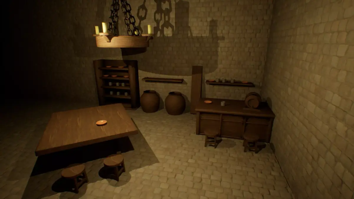 Castle interior - Wooden Furniture 3D model